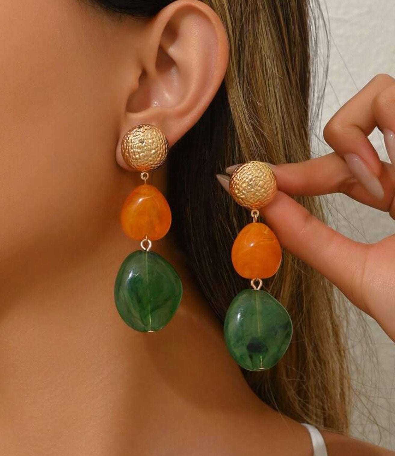Jade Asymmetrical Earrings