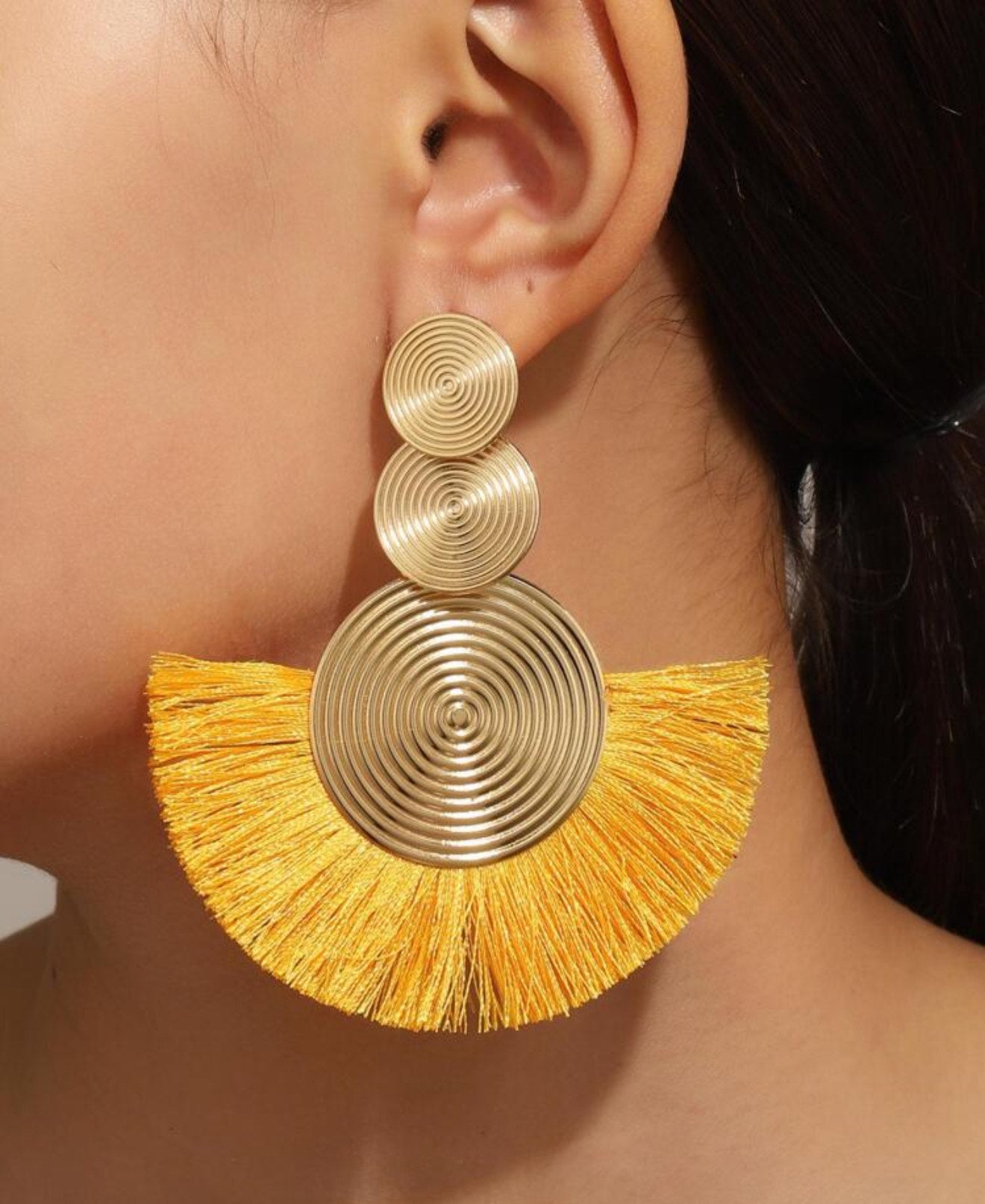 Boho Style fan shaped Earrings