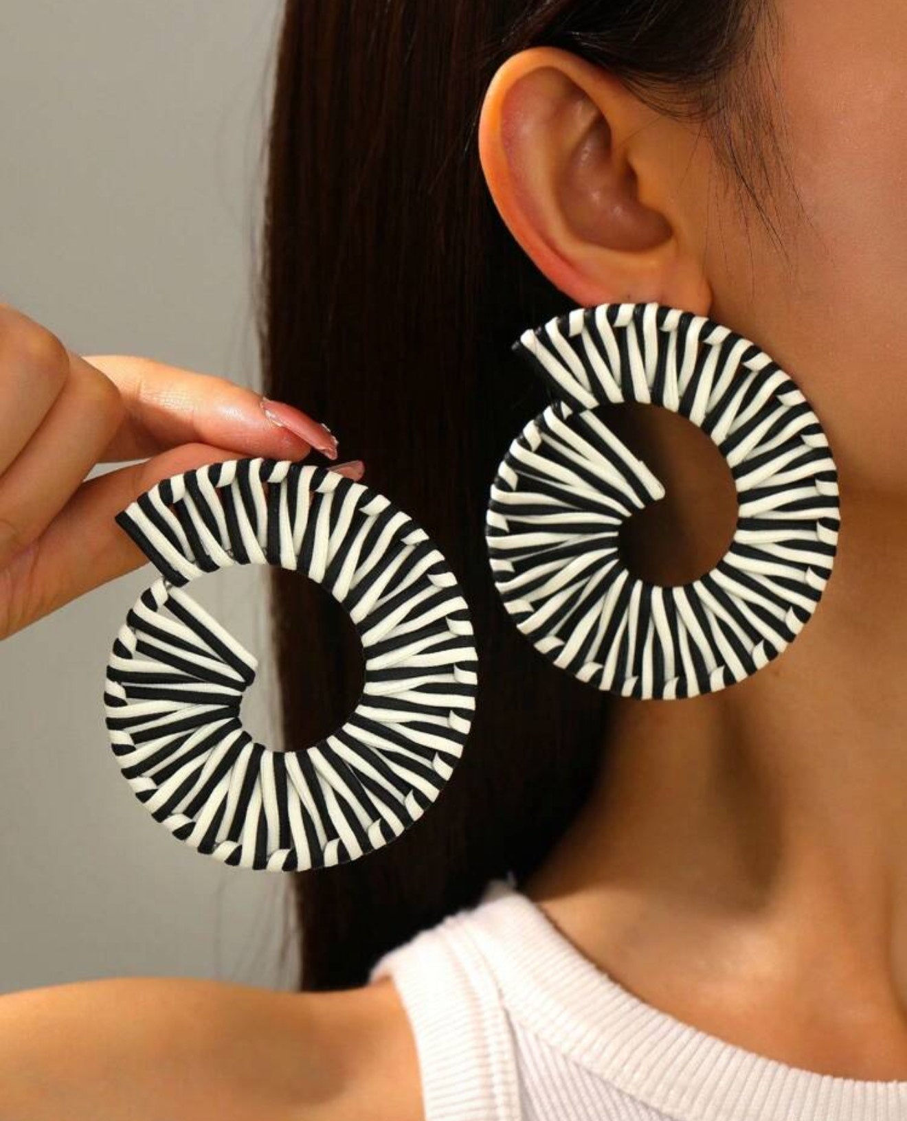 Zebra handmade Boho style Earrings